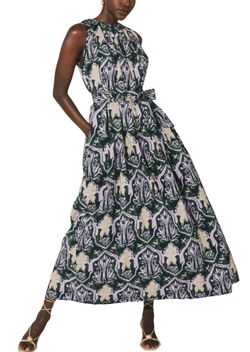 Style 1-2603088198-74 Cleobella Green Size 4 High Neck 1-2603088198-74 Straight Dress on Queenly