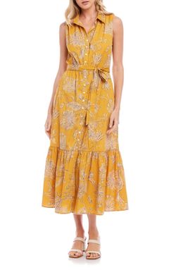 Style 1-2094949157-149 Fifteen Twenty Yellow Size 12 Military Print Straight Dress on Queenly