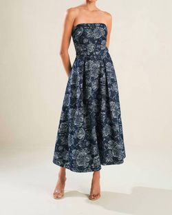 Style 1-1049363610-149 FLYING TOMATO Blue Size 12 Polyester Strapless Belt Pockets Cocktail Dress on Queenly