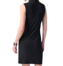 Style 1-1850673663-98 Joseph Ribkoff Black Size 10 Mini High Neck Summer Cocktail Dress on Queenly