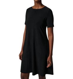 Style 1-3952308154-472 Joseph Ribkoff Black Size 16 High Neck Polyester Plus Size A-line Cocktail Dress on Queenly