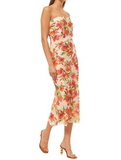 Style 1-2917536221-74 Misa Los Angeles Nude Size 4 Print Strapless Cocktail Dress on Queenly