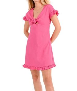 Style 1-4282618157-149 MOLLY BRACKEN Pink Size 12 Mini Polyester Plus Size Cocktail Dress on Queenly