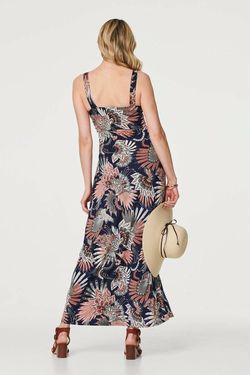 Style 1-3604467978-149 Papillon Blue Size 12 Tall Height Polyester Navy Print Straight Dress on Queenly