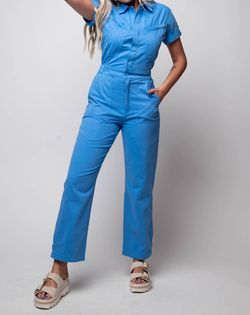 Style 1-892141724-74 PISTOLA Blue Size 4 Free Shipping Mini 1-892141724-74 Floor Length Pockets Jumpsuit Dress on Queenly