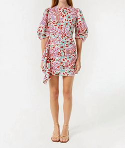 Style 1-2266962546-1901 RHODE Red Size 6 Floral Sleeves Cocktail Dress on Queenly