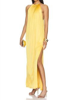 Style 1-2130249234-892 RONNY KOBO Yellow Size 8 Polyester Straight Dress on Queenly