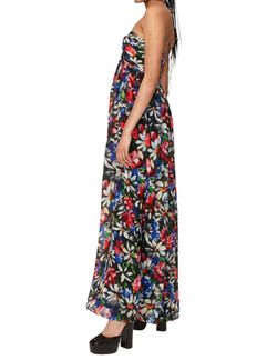 Style 1-24666198-74 RONNY KOBO Black Size 4 Polyester 1-24666198-74 Floral Straight Dress on Queenly