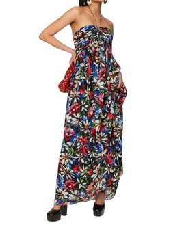 Style 1-24666198-74 RONNY KOBO Black Size 4 Polyester 1-24666198-74 Floral Straight Dress on Queenly