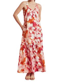 Style 1-1193620392-70 Tyler Boe Red Size 0 Pockets Floral Black Tie Straight Dress on Queenly