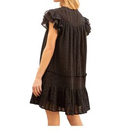 Style 1-3944886430-149 voy Black Size 12 Ruffles Mini Cocktail Dress on Queenly