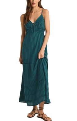 Style 1-2612806313-74 Z Supply Green Size 4 Lace Military Spaghetti Strap Straight Dress on Queenly