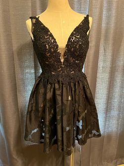 Terani Couture Black Size 0 50 Off Plunge Cocktail Dress on Queenly