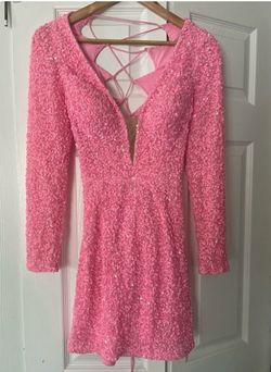 Ashley Lauren Pink Size 4 Long Sleeve Cocktail Dress on Queenly