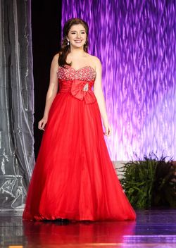 Mac Duggal Red Size 2 Jersey Strapless Ball gown on Queenly