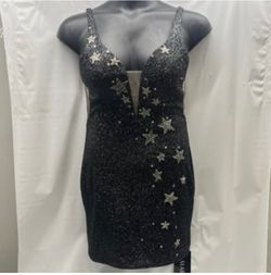 Style 87126 Amarra Black Size 8 70 Off Plunge 50 Off Mini Cocktail Dress on Queenly