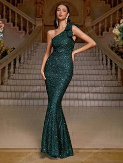 Shein Green Size 16 Floor Length Plus Size Tall Height Mermaid Dress on Queenly