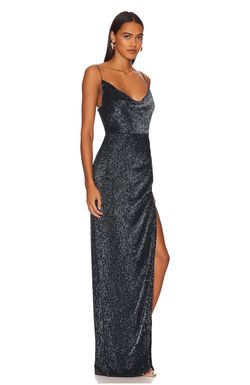 Retrofete Black Tie Size 8 Sequined Swoop Straight Dress on Queenly