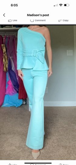 Fernando Wong Blue Size 0 Pageant Interview Jumpsuit Dress on Queenly