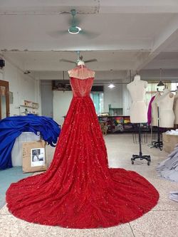 Red Size 0 Straight Dress on Queenly