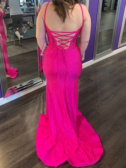 Sherri Hill Pink Size 8 Medium Height Plunge Side slit Dress on Queenly