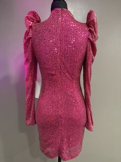 TCEC Pink Size 4 Jersey Long Sleeve Sleeves Cocktail Dress on Queenly