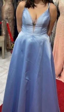 Blue Size 8 Straight Dress on Queenly