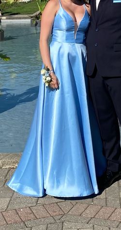 Blue Size 8 Straight Dress on Queenly