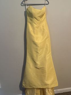 sherri Hill Yellow Size 4 Floor Length Train Dress on Queenly